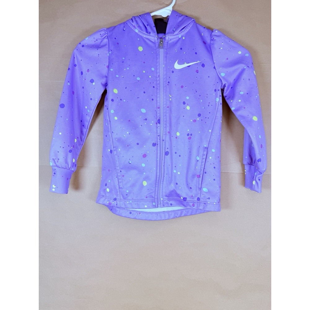 Nike Dri-FIT Toddler 4T Purple Paint Splatter Full Zip Hoodie Jacket